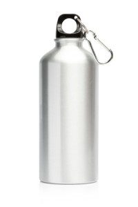 37195891 - aluminum bottle water isolated white background