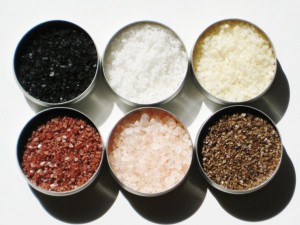 Various unrefined sea salts